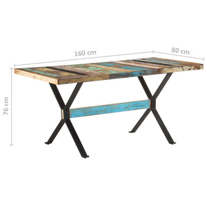 vidaXL Table de salle à manger 160x80x76 cm Bois de récupération massif