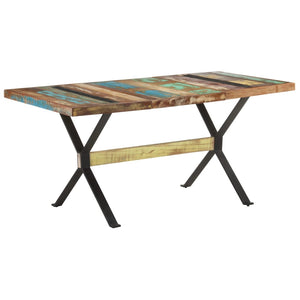 vidaXL Table de salle à manger 160x80x76 cm Bois de récupération massif
