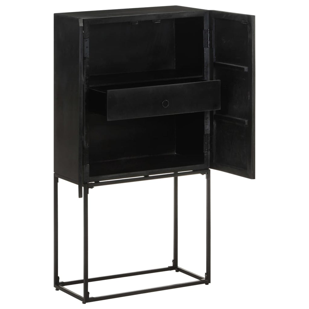 Schwarzes Sideboard 60x120cm Massivholz