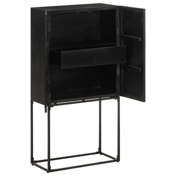 Schwarzes Sideboard 60x120cm Massivholz
