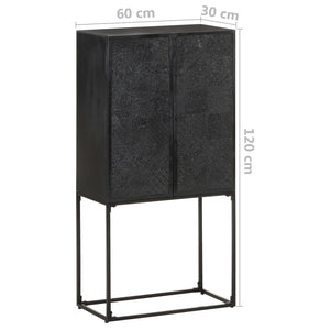 Schwarzes Sideboard 60x120cm Massivholz