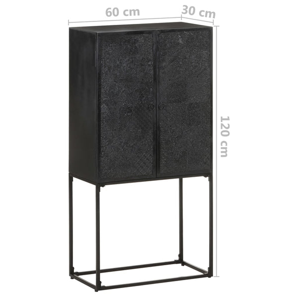 Schwarzes Sideboard 60x120cm Massivholz