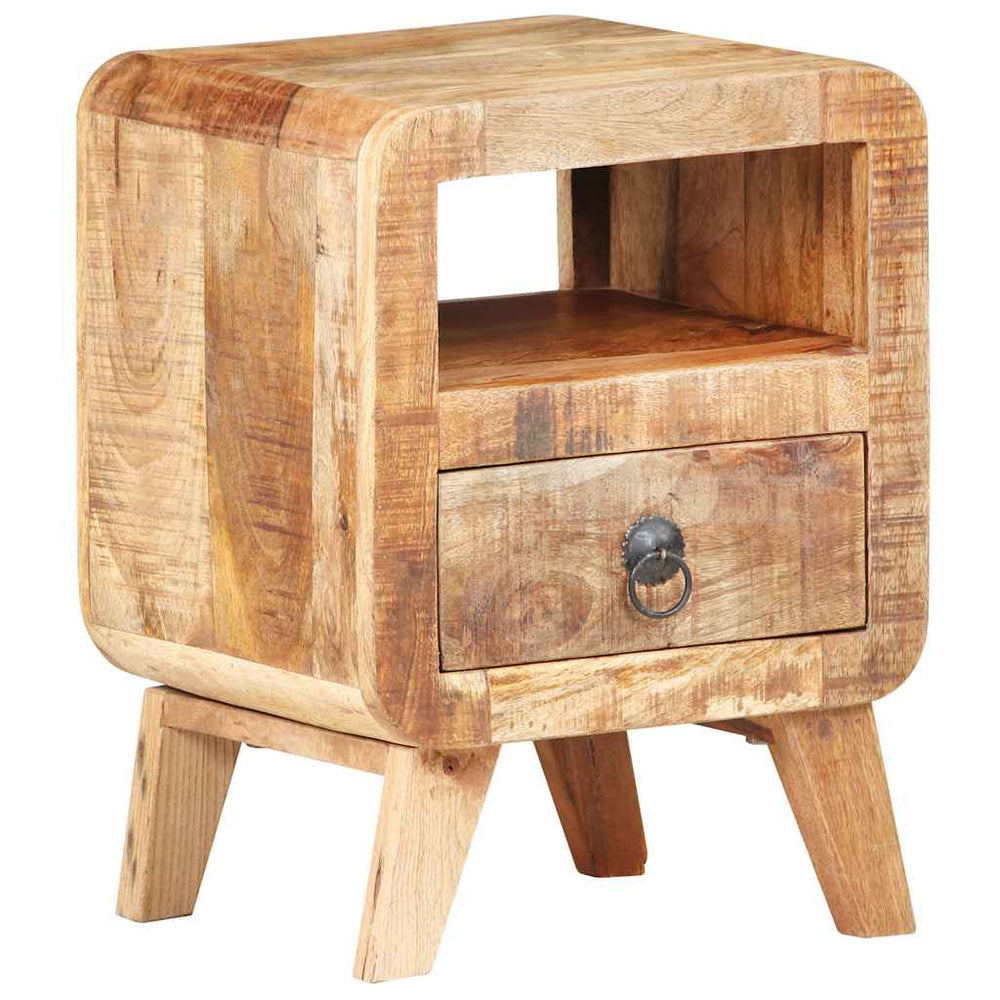 Nachttisch aus rauem Mangoholz 30x30x41 cm