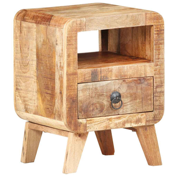 Nachttisch aus rauem Mangoholz 30x30x41 cm