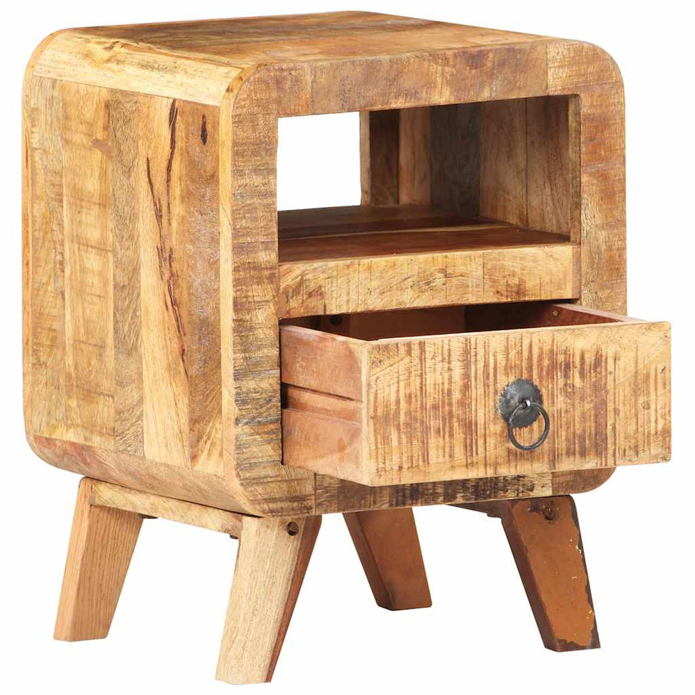Nachttisch aus rauem Mangoholz 30x30x41 cm