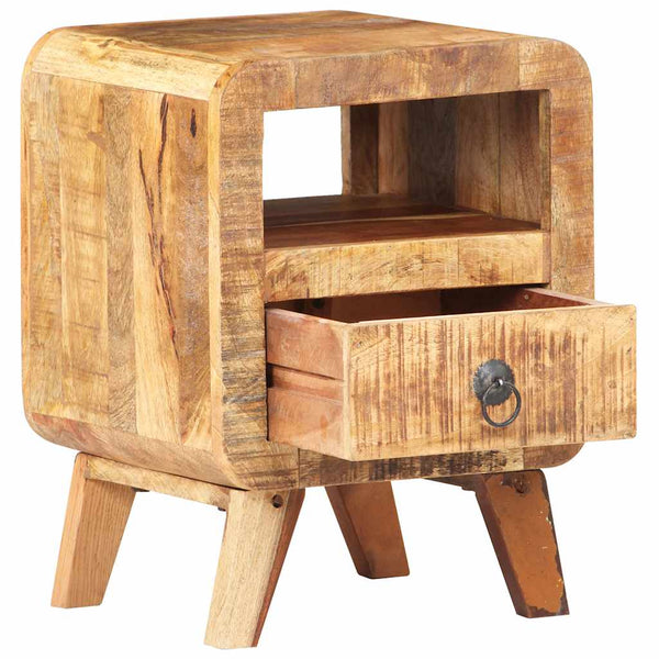 Nachttisch aus rauem Mangoholz 30x30x41 cm