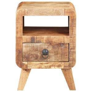 Nachttisch aus rauem Mangoholz 30x30x41 cm