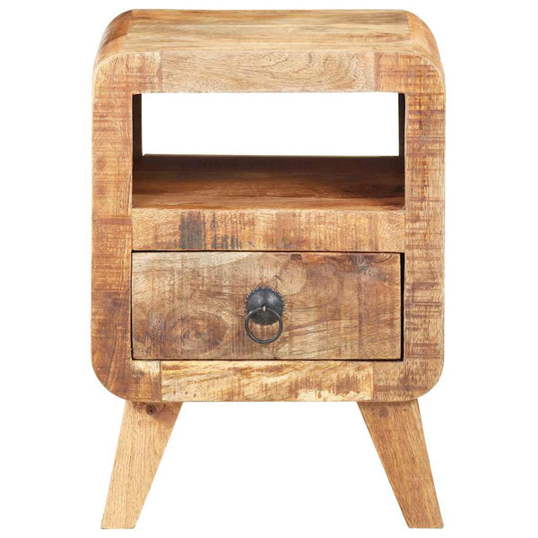 Nachttisch aus rauem Mangoholz 30x30x41 cm