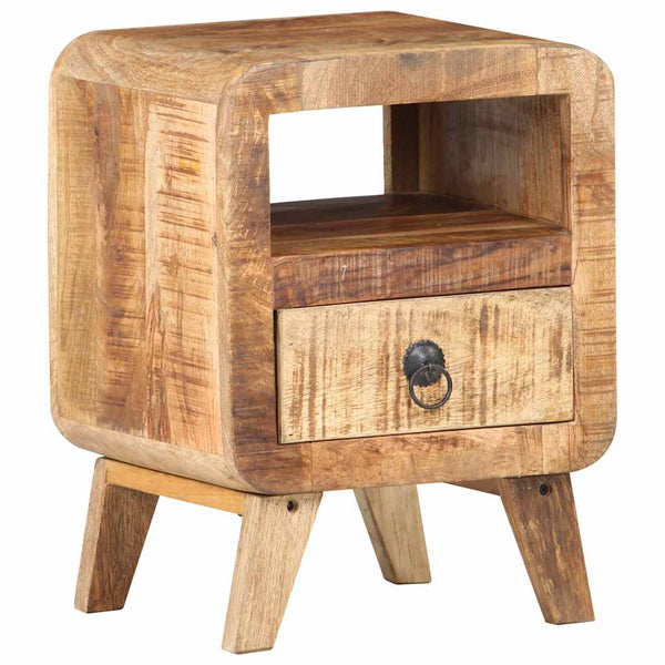 Nachttisch aus rauem Mangoholz 30x30x41 cm