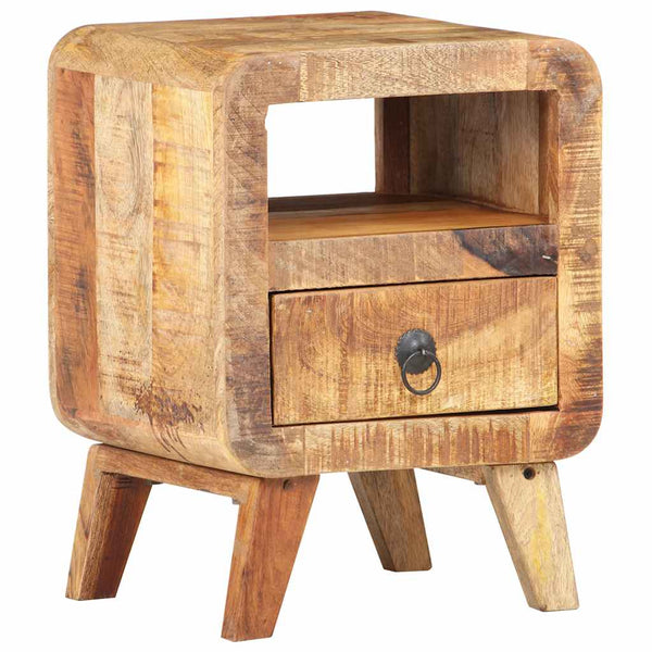 Nachttisch aus rauem Mangoholz 30x30x41 cm