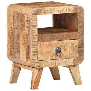 Nachttisch aus rauem Mangoholz 30x30x41 cm