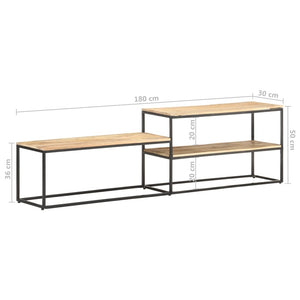 vidaXL Meuble TV 180x30x50 cm Bois de manguier brut