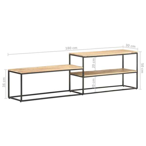 vidaXL Meuble TV 180x30x50 cm Bois de manguier brut