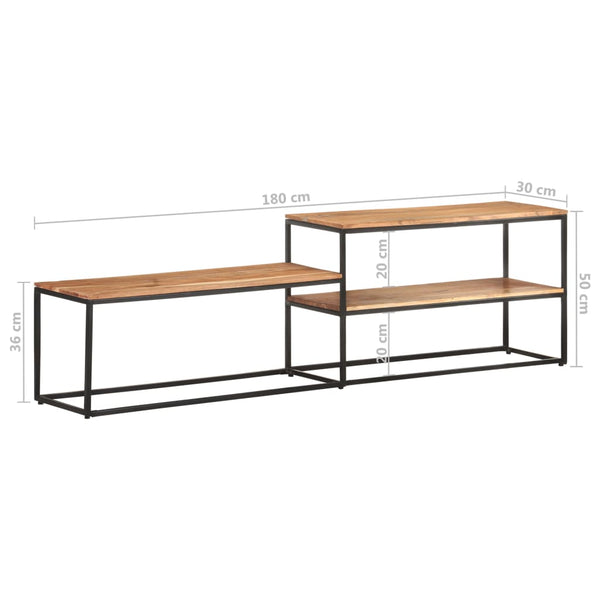 vidaXL Meuble TV 180x30x50 cm Bois d'Acacia Massif
