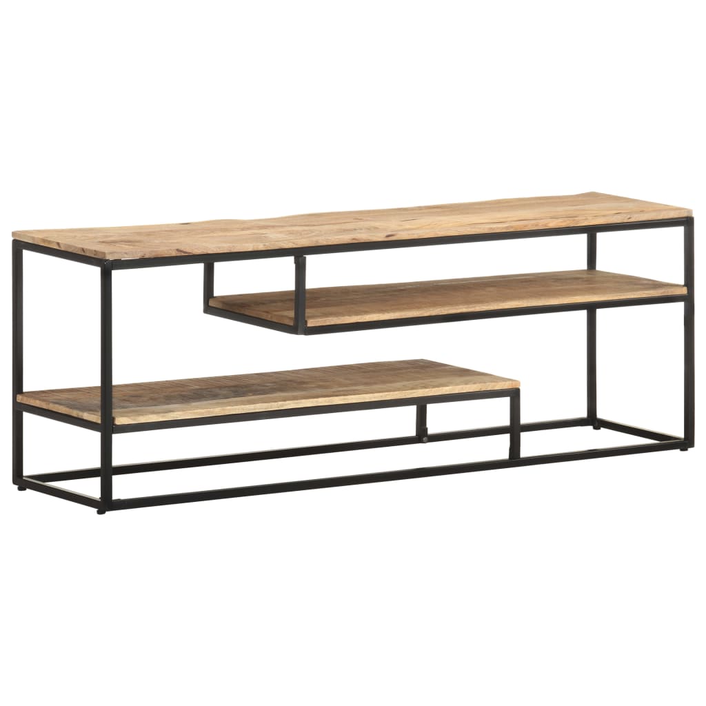 vidaXL Meuble TV 130x30x45 cm bois de manguier brut