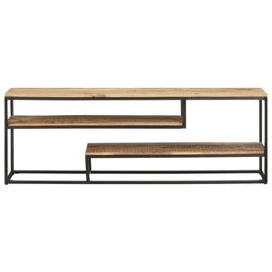 vidaXL Meuble TV 130x30x45 cm bois de manguier brut