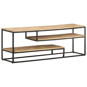 vidaXL Meuble TV 130x30x45 cm bois de manguier brut