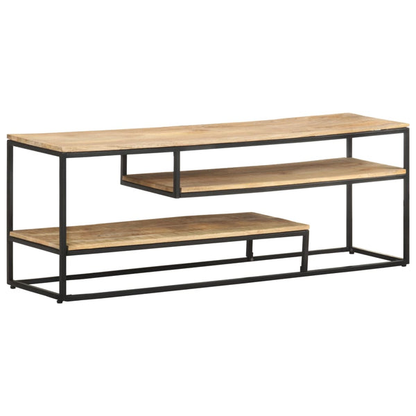 vidaXL Meuble TV 130x30x45 cm bois de manguier brut