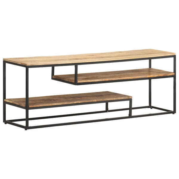 vidaXL Meuble TV 130x30x45 cm bois de manguier brut