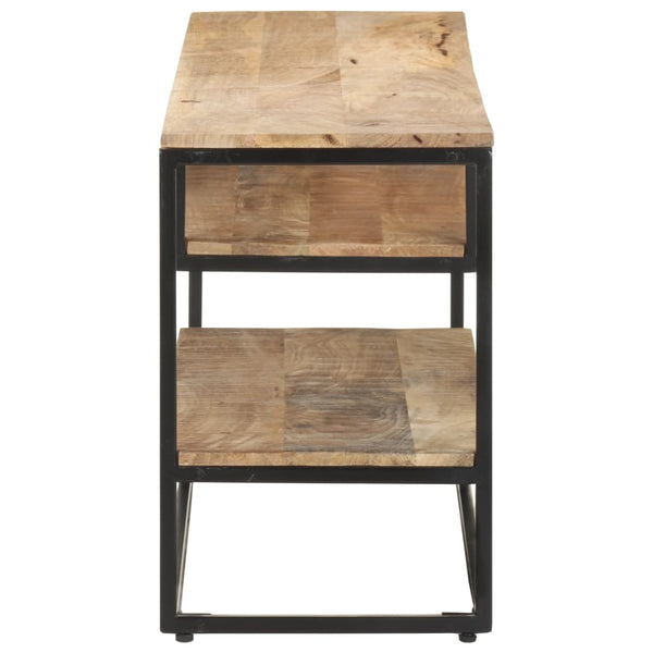 vidaXL Meuble TV 130x30x45 cm bois de manguier brut
