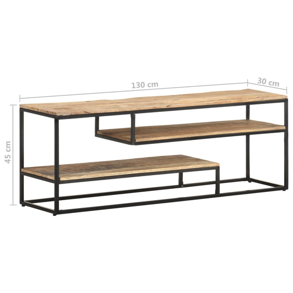 vidaXL Meuble TV 130x30x45 cm bois de manguier brut