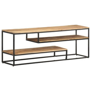 vidaXL Meuble TV 130x30x45 cm bois de manguier brut