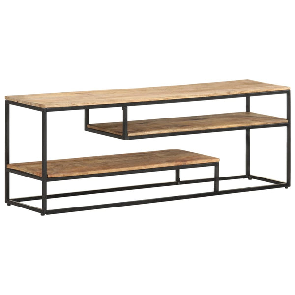 vidaXL Meuble TV 130x30x45 cm bois de manguier brut