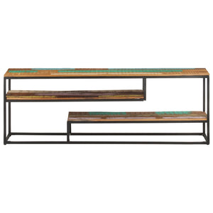 vidaXL Meuble TV 130x30x45 cm Bois massif recyclé
