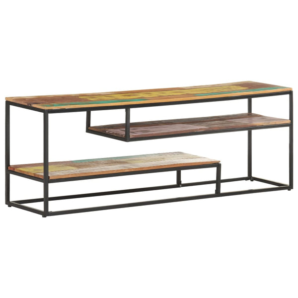 vidaXL Meuble TV 130x30x45 cm Bois massif recyclé