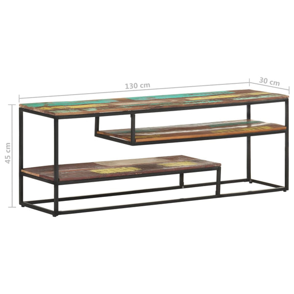 vidaXL Meuble TV 130x30x45 cm Bois massif recyclé