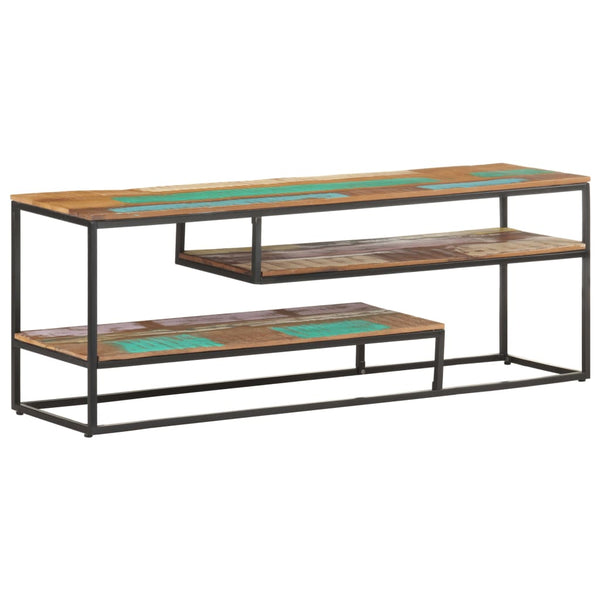 vidaXL Meuble TV 130x30x45 cm Bois massif recyclé