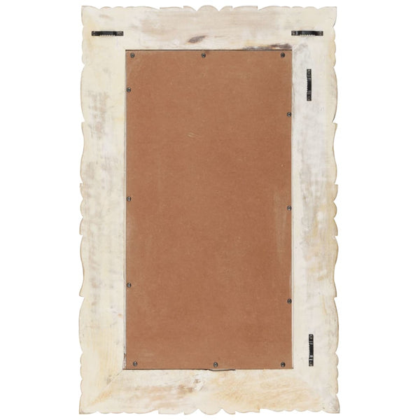 Weißer Spiegel 80x50 cm Mango Massivholz