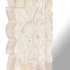 Weißer Spiegel 80x50 cm Mango Massivholz
