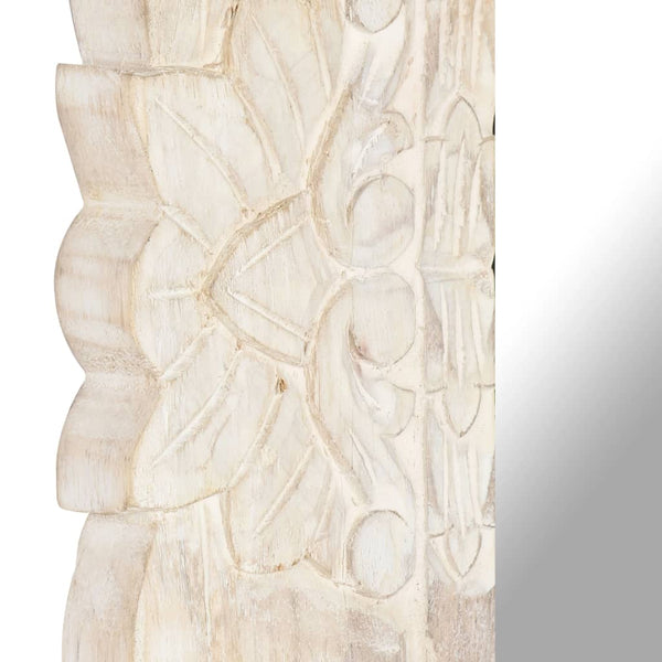 Weißer Spiegel 110x50 cm Mango Massivholz