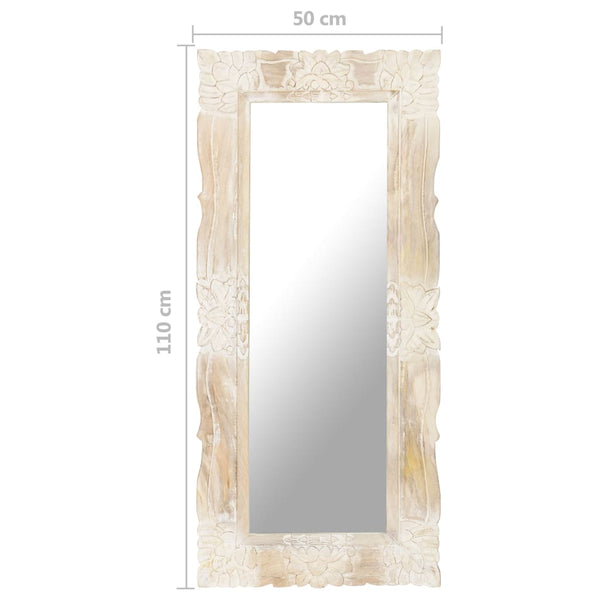 Weißer Spiegel 110x50 cm Mango Massivholz