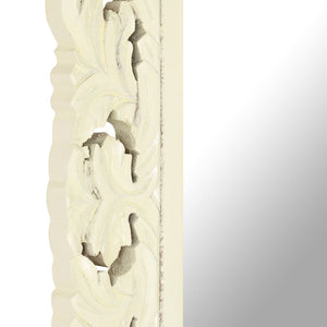 Handgeschnitzter Spiegel Weiß 110x50 cm