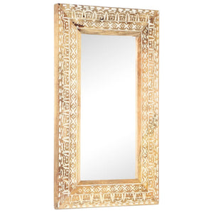 vidaXL Miroir sculpté à la main 80x50x2,6 cm Bois de manguier massif