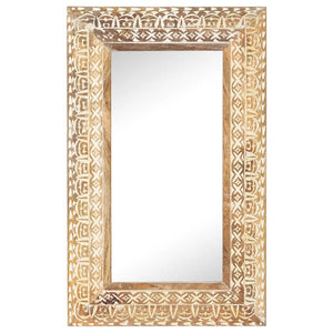 vidaXL Miroir sculpté à la main 80x50x2,6 cm Bois de manguier massif