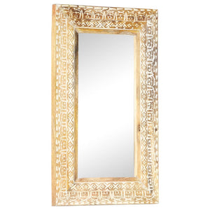 vidaXL Miroir sculpté à la main 80x50x2,6 cm Bois de manguier massif