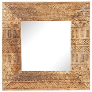 Handgeschnitzter Spiegel Mango Massivholz 50x50 cm