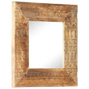 Handgeschnitzter Spiegel Mango Massivholz 50x50 cm