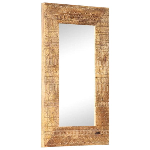 Handgeschnitzter Spiegel Mango Massivholz 80x50