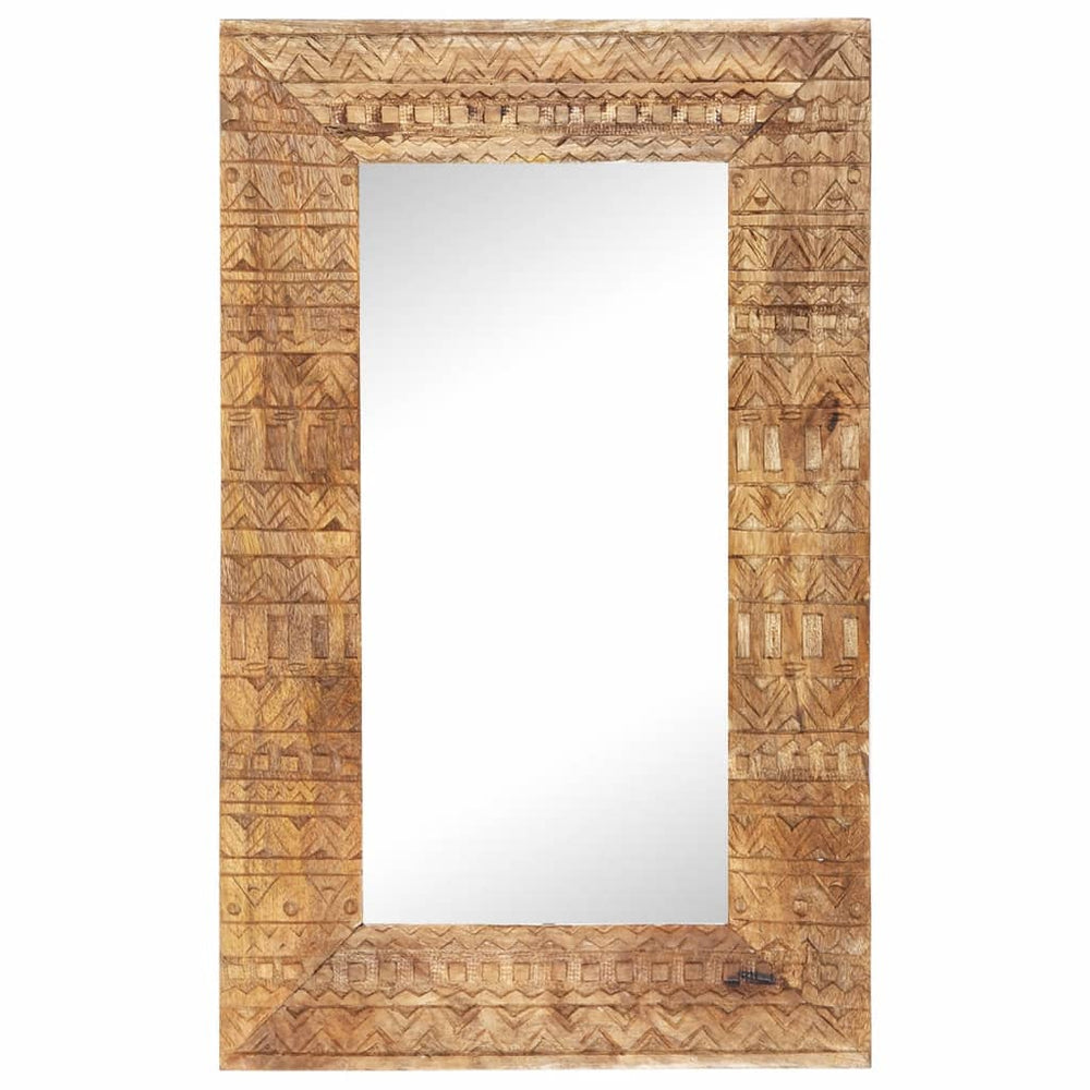 Handgeschnitzter Spiegel Mango Massivholz 80x50