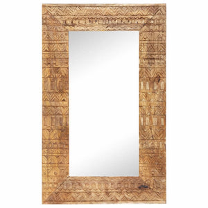 Handgeschnitzter Spiegel Mango Massivholz 80x50