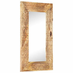 Handgeschnitzter Spiegel Mango Massivholz 80x50