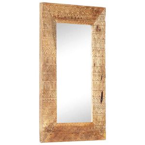 Handgeschnitzter Spiegel Mango Massivholz 80x50