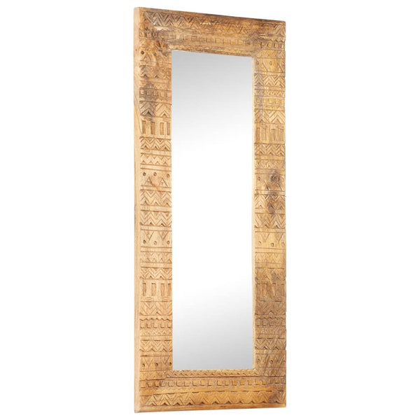 Handgeschnitzter Spiegel Mango Massivholz 110cm