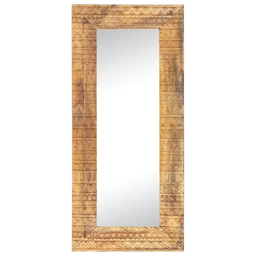 Handgeschnitzter Spiegel Mango Massivholz 110cm