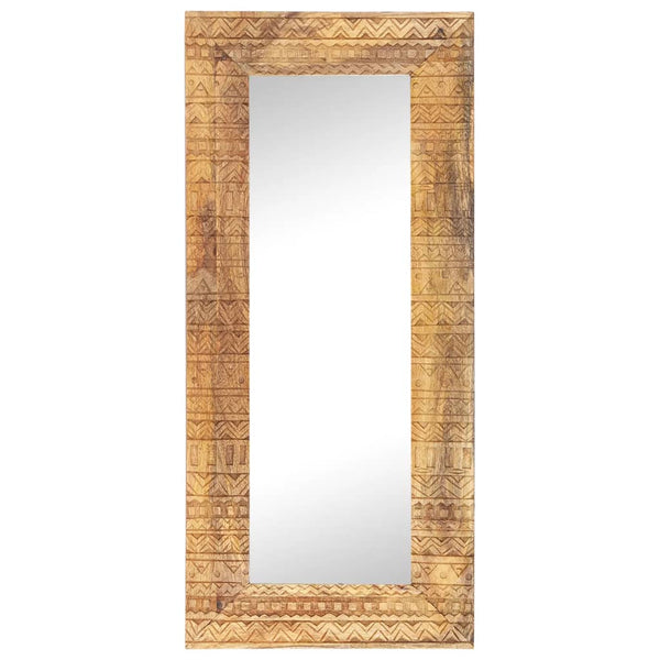 Handgeschnitzter Spiegel Mango Massivholz 110cm