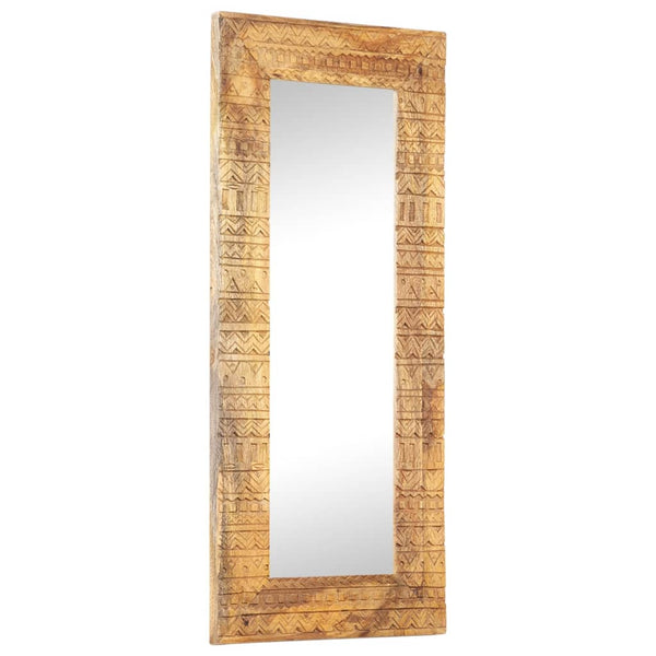 Handgeschnitzter Spiegel Mango Massivholz 110cm